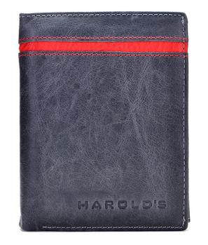 GRAFITOWY PIONOWY PORTFEL MĘSKI ZE SKÓRY HAROLD'S / G1-38