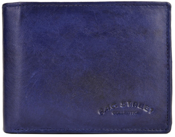 GRANATOWY POZIOMY SKÓRZANY PORTFEL MĘSKI BAG STREET / G4-263