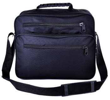 DUŻA CZARNA POZIOMA TORBA MĘSKA NA RAMIĘ I ŚNIADANIE DO PRACY KODURA RAPORTÓWKA / G1-17