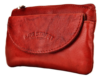 MAHOŃ SKÓRZANA KLUCZÓWKA ETUI Z KLAPKĄ OPRAWA NA SUWAK PITEREK BAG STREET / G3-211