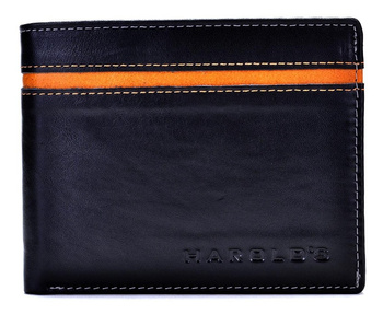 CZARNY POZIOMY PORTFEL MĘSKI ZE SKÓRY HARODL'S / G1-42