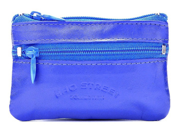 NIEBIESKIE SKÓRZANE ETUI NA KLUCZE OPRAWA SASZETKA NA SUWAK PITEREK BAG STREET / G4-57