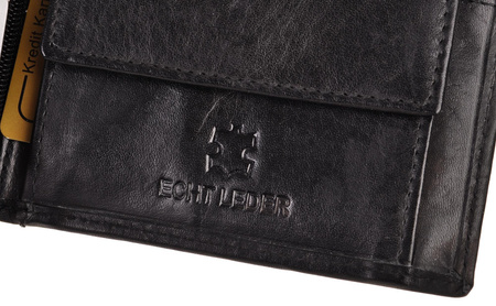 CZARNY POZIOMY SKÓRZANY PORTFEL MĘSKI BAG STREET / G4-261