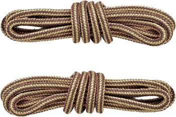 BRĄZOWO-BEŻOWE Sznurowadła TREKKINGOWE okrągłe 5 mm SOLIDNE Bawełniane Sznurówki do butów outdoor