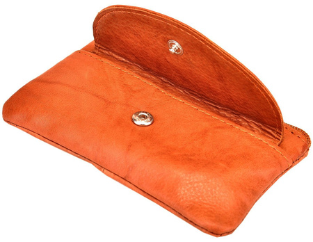 BRĄZOWA SKÓRZANA KLUCZÓWKA ETUI Z KLAPKĄ OPRAWA NA SUWAK PITEREK BAG STREET / G3-215