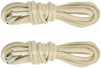 BEŻOWE Sznurowadła GRUBE okrągłe 5 mm MOCNE Bawełniane Sznurówki do butów