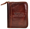 BRĄZOWY PIONOWY SKÓRZANY PORTFEL MĘSKI NA SUWAK WILD THINGS ONLY !!! / G4-223