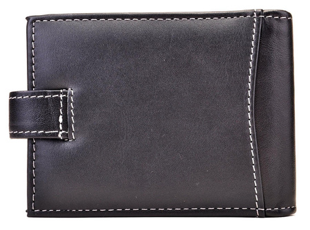 CZARNY POZIOMY SKÓRZANY WIZYTOWNIK NA ZAPINKĘ ETUI WILD THINGS ONLY !!! / G4-208