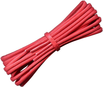 CZERWONE Sznurowadła WOSKOWANE Okrągłe CIENKIE 2 mm rzemyki Sznurówki do butów wizytowych pantofli