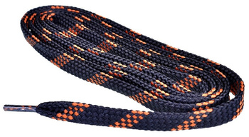 GRANATOWO-BRĄZOWE Mocne Sznurowadła TREKKINGOWE PŁASKIE 9 mm szerokie Sznurówki do butów outdoor