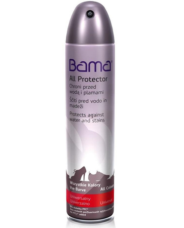 DUŻY IMPREGNAT DO TKANIN  SKÓR LICOWYCH ZAMSZU I NUBUKU BAMA ALL PROTECTOR TEX 400 ML A24 / G13-62
