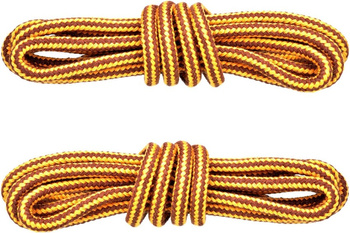 ŻÓŁTO-BRĄZOWE Sznurowadła TREKKINGOWE okrągłe 5 mm SOLIDNE Bawełniane Sznurówki do butów outdoor