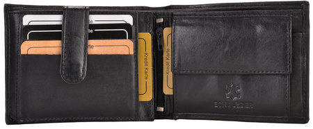 CZARNY POZIOMY SKÓRZANY PORTFEL MĘSKI BAG STREET / G4-261