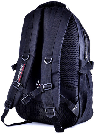 CZARNY Z MORO PLECAK FUNKCJONALNY MIEJSKI TORNISTER BAG STREET COLLECTION / G4-13