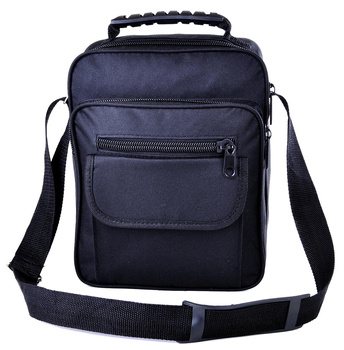 CZARNA PIONOWA FUNKCJONALNA TORBA MĘSKA NA RAMIĘ I JEDZENIE DO PRACY SZKOŁY / G1-09