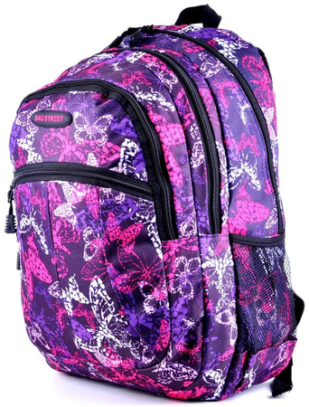 FIOLETOWY DZIEWCZĘCY TORNISTER SZKOLNY PLECAK W MOTYLE BAG STREET BUTTERFLY / G4-21