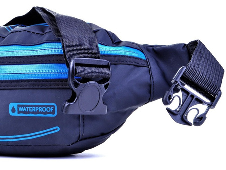CZARNA NIEBIESKA SASZETKA BIODROWA NERKA NA PAS WATERPROOF BAG STREET EXTREM / G4-72