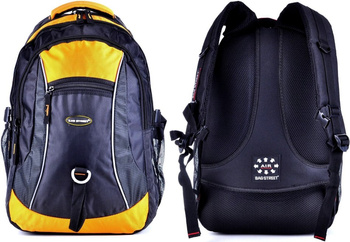 CZARNO POMARAŃCZOWY PLECAK FUNKCJONALNY MIEJSKI TORNISTER BAG STREET COLLECTION / G4-16