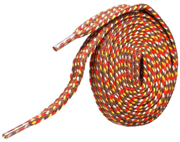 BRĄZOWO - ŻÓŁTE Sznurowadła Grube PŁASKIE 8 mm szerokie Bawełniane KLASYCZNE Sznurówki do Adidasów Trampek Tenisówek