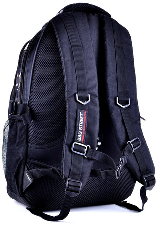 CZARNY Z MORO PLECAK FUNKCJONALNY MIEJSKI TORNISTER BAG STREET COLLECTION / G4-13