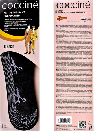 DOCINANE WKŁADKI DO BUTÓW Z WĘGLEM AKTYWNYM COCCINE ANTIPERSPIRANT PERFORATED / G12-66 / G12-71