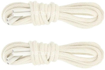 NATURALNE ecru Sznurowadła ŚREDNIE okrągłe 3,5 mm Bawełniane Sznurówki do butów
