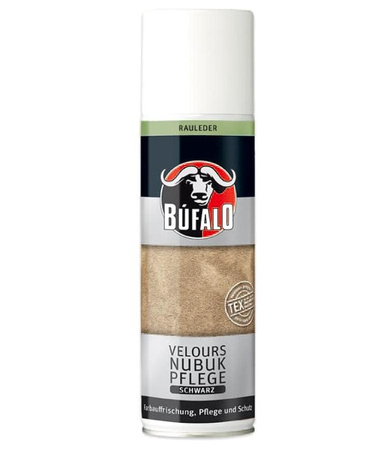 CZARNY RENOWATOR W SPRAYU DO ZAMSZU I NUBUKU BUFALO VELOURS NUBUK PFLEGE TEX 250 ml / G9-05