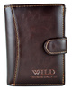 BRĄZOWY PIONOWY PORTFEL MĘSKI Z ZAPINKĄ WILD THINGS ONLY !!! / G3-39
