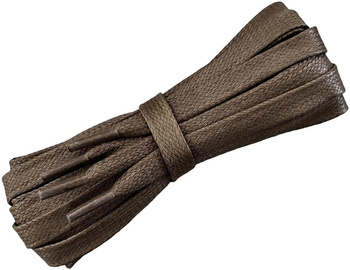 BRĄZOWE Sznurowadła WOSKOWANE PŁASKIE 5 mm Rzemienie Szerokie Sznurówki do butów odporne na przetarcia