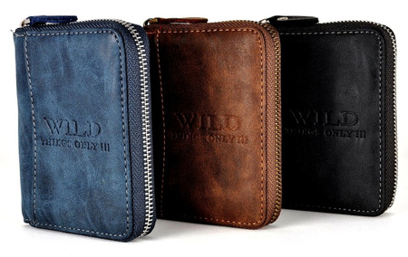 GRANATOWY PIONOWY SZORSTKI PORTFEL MĘSKI NA SUWAK WILD THINGS ONLY !!! / G3-236