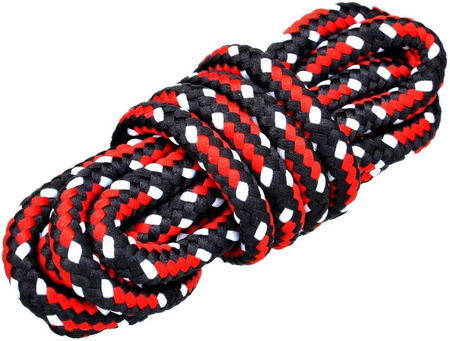 CZARNO-CZERWONE Sznurowadła TREKKINGOWE okrągłe 5 mm SOLIDNE Bawełniane Sznurówki do butów outdoor